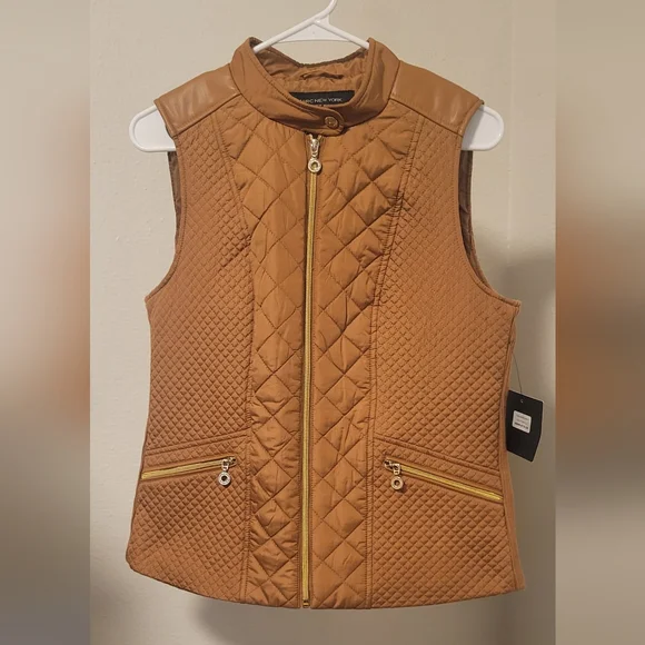 MARC NEW YORK Women's Tan Quilted Vest By Andrew Marc - Picture 1 of 10